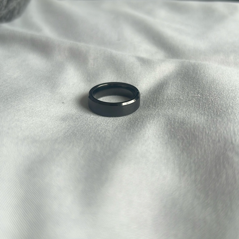 Black Tungsten 6mm ring size 7.5
